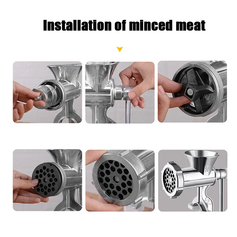 Manual Meat Grinder Multipurpose Aluminum Alloy Mincer Removable Hand Crank Tool for Home Kitchen BENL889
Manual Meat Grinder Multipurpose Aluminum Alloy Mincer Removable Hand Crank Tool for Home Kitchen BENL889