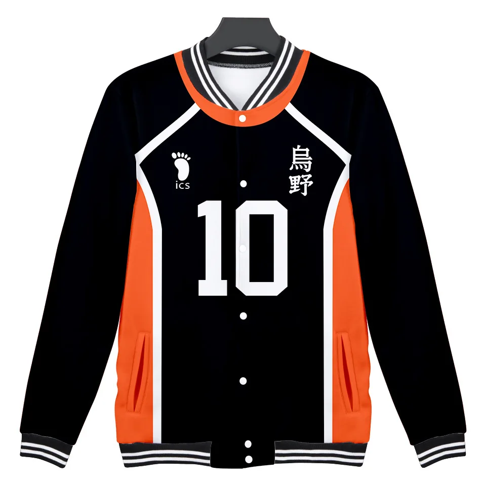 Japan Anime Haikyuu 3D Baseball Jacket Men /Womenb Karasuno High School Hinata Shoyo KageyamaTobio Uniform Cosplay custome
Japan Anime Haikyuu 3D Baseball Jacket Men /Womenb Karasuno High School Hinata Shoyo KageyamaTobio Uniform Cosplay custome