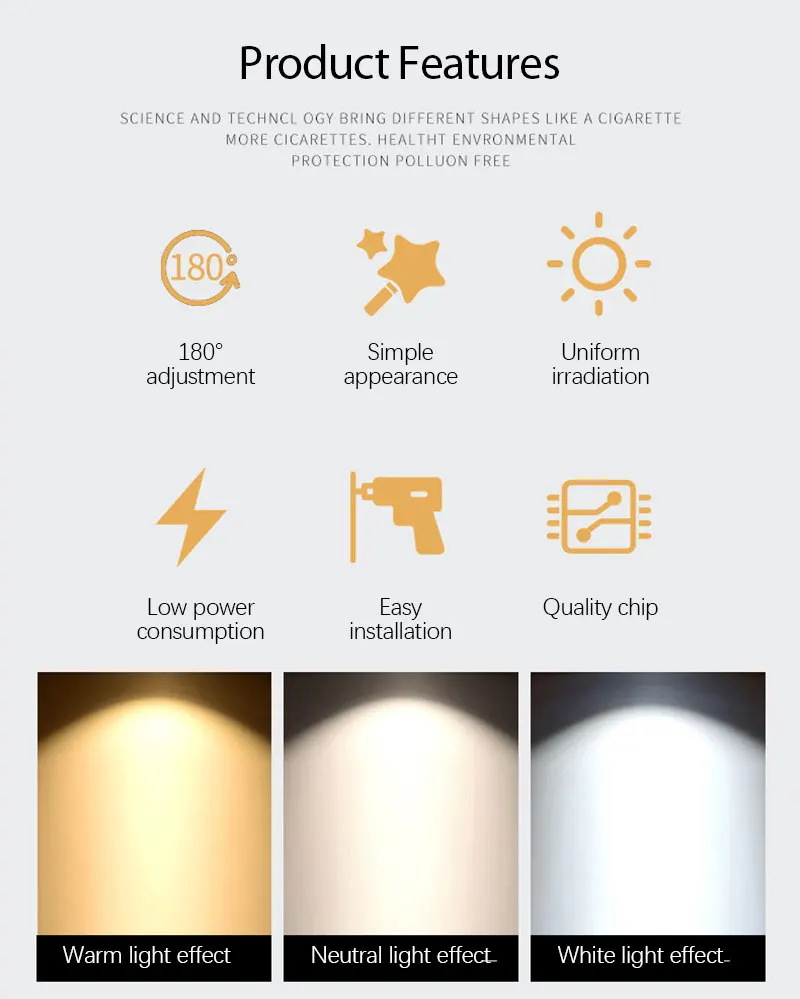 LED ceiling light DC12V can be adjusted 180 spotlight household wall light LED Spotlights
LED ceiling light DC12V can be adjusted 180 spotlight household wall light LED Spotlights