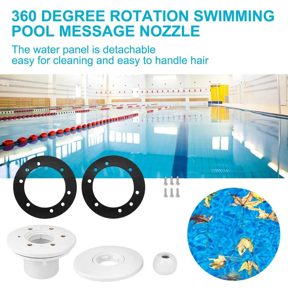 360 Degree Rotation Swimming Pool Message Nozzle Outlet Jet Nozzle Pool Cleaner Rotatable Plastic Film for Pool Dirt Suction
360 Degree Rotation Swimming Pool Message Nozzle Outlet Jet Nozzle Pool Cleaner Rotatable Plastic Film for Pool Dirt Suction