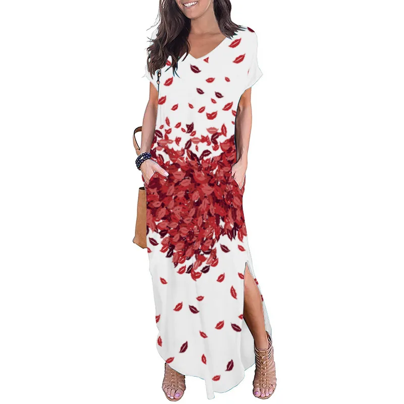 2021 New Summer Lady Loose Pockets Long Dress Short Sleeve Casual Printed Party Dress Vintage Floral Beach Dress Women Vestidos
2021 New Summer Lady Loose Pockets Long Dress Short Sleeve Casual Printed Party Dress Vintage Floral Beach Dress Women Vestidos