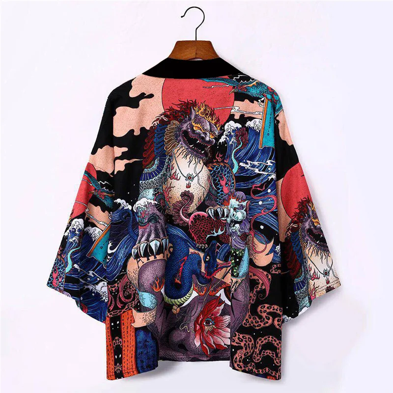 Summer Japanese Style Demon Print Kimono Streetwear Men Women Cardigan Japan Harajuku Anime Robe Anime Clothes
Summer Japanese Style Demon Print Kimono Streetwear Men Women Cardigan Japan Harajuku Anime Robe Anime Clothes