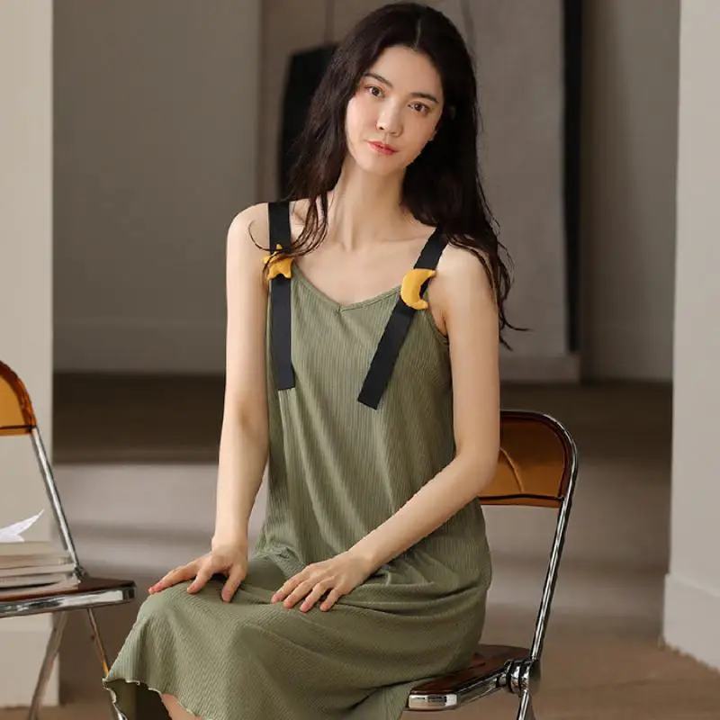 2021 New Casual Fashion Pajamas Women Modal Spring Short-Sleeved Mid-Length Skirt Suspenders Nightdress Summer Home Skirt
2021 New Casual Fashion Pajamas Women Modal Spring Short-Sleeved Mid-Length Skirt Suspenders Nightdress Summer Home Skirt