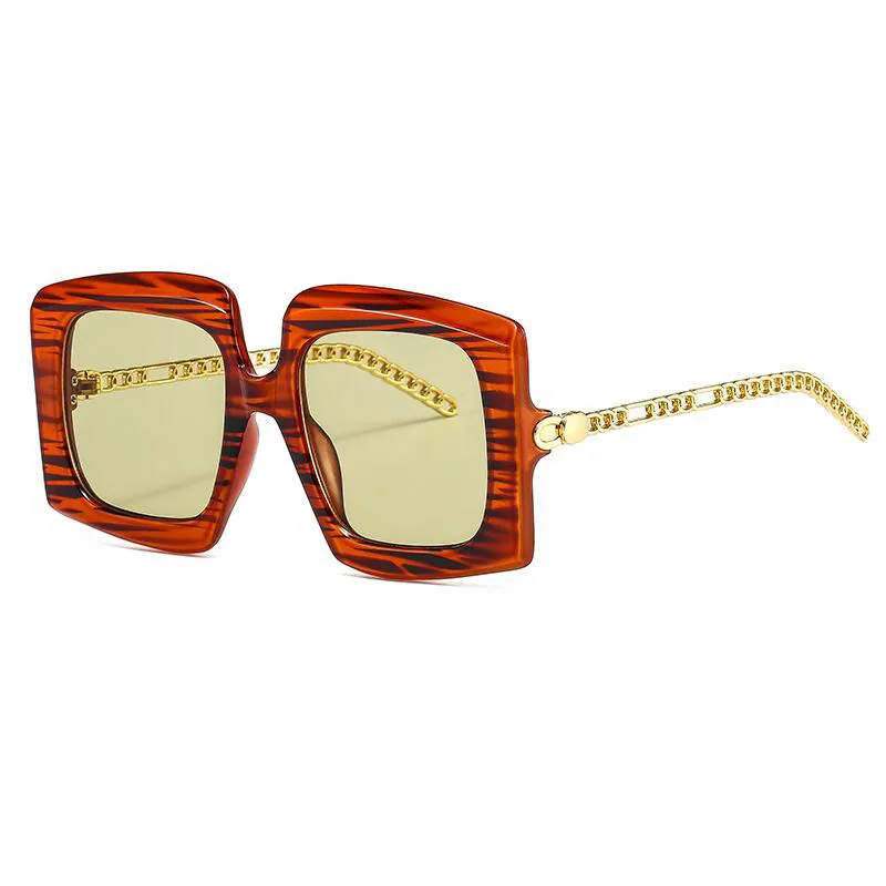 Metal Chain Glasses Legs Oversized Square Sunglasses For Women Stripe 2021 Trendy Gradient Female Sun Glasses Vintage Goggles
Metal Chain Glasses Legs Oversized Square Sunglasses For Women Stripe 2021 Trendy Gradient Female Sun Glasses Vintage Goggles