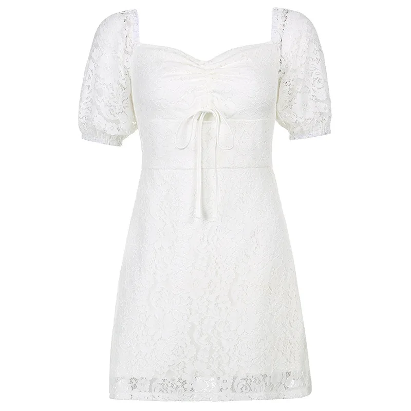 Bazhenova Summer Women Sweet Square Collar Elegant Dress Girls Lace Up Puff Sleeve Solid Color A Word Gowns Woman Dress R037
Bazhenova Summer Women Sweet Square Collar Elegant Dress Girls Lace Up Puff Sleeve Solid Color A Word Gowns Woman Dress R037