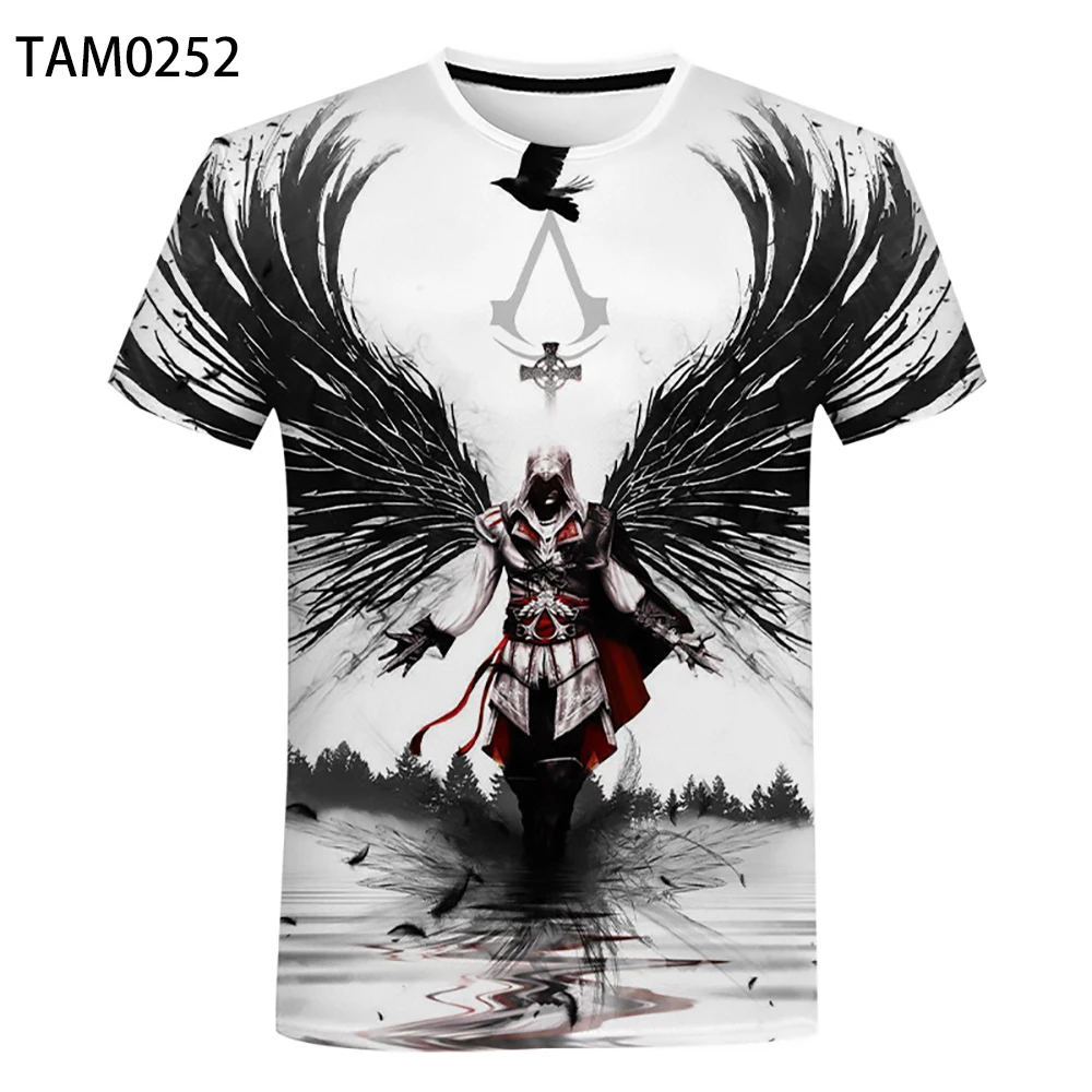 

Men's 3D Printed T-shirt Assassin's Creed Crew Neck Shirt Street Quick-drying Oversized Sweatshirt 6XL Summer New Short Sleeve