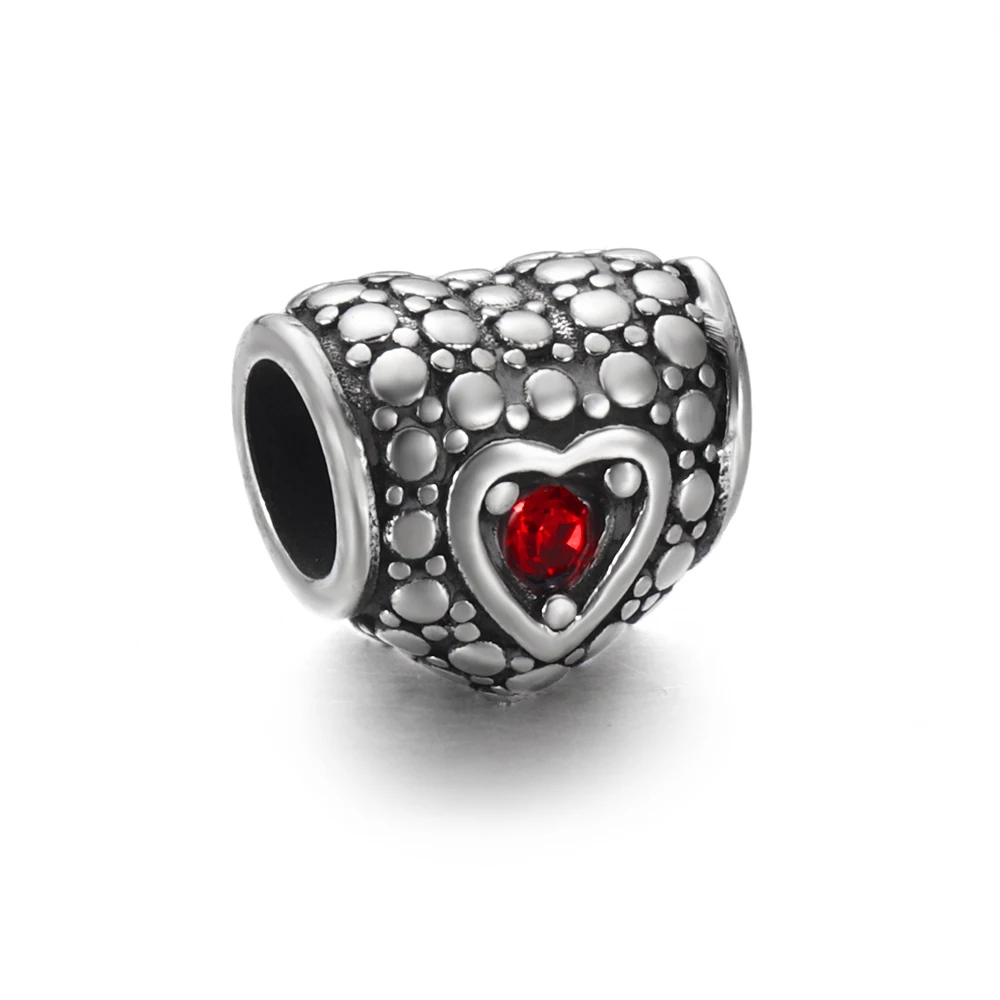 Stainless Steel Heart Bead Red Rhinestone 4mm Hole Metal European Beads Bracelet Charms for DIY Jewelry Making Accessories
Stainless Steel Heart Bead Red Rhinestone 4mm Hole Metal European Beads Bracelet Charms for DIY Jewelry Making Accessories