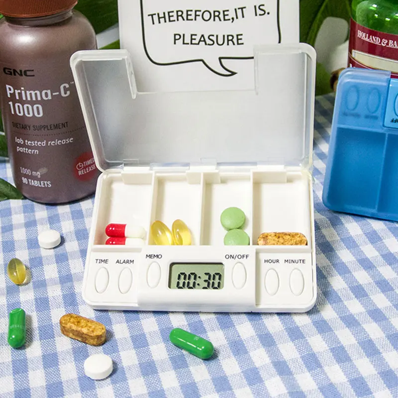 4 Grid new pill box medicine Storage Box Electronic Timing Reminder MedicineBoxes Alarm Timer PillsOrganizer PillDrug Container
4 Grid new pill box medicine Storage Box Electronic Timing Reminder MedicineBoxes Alarm Timer PillsOrganizer PillDrug Container