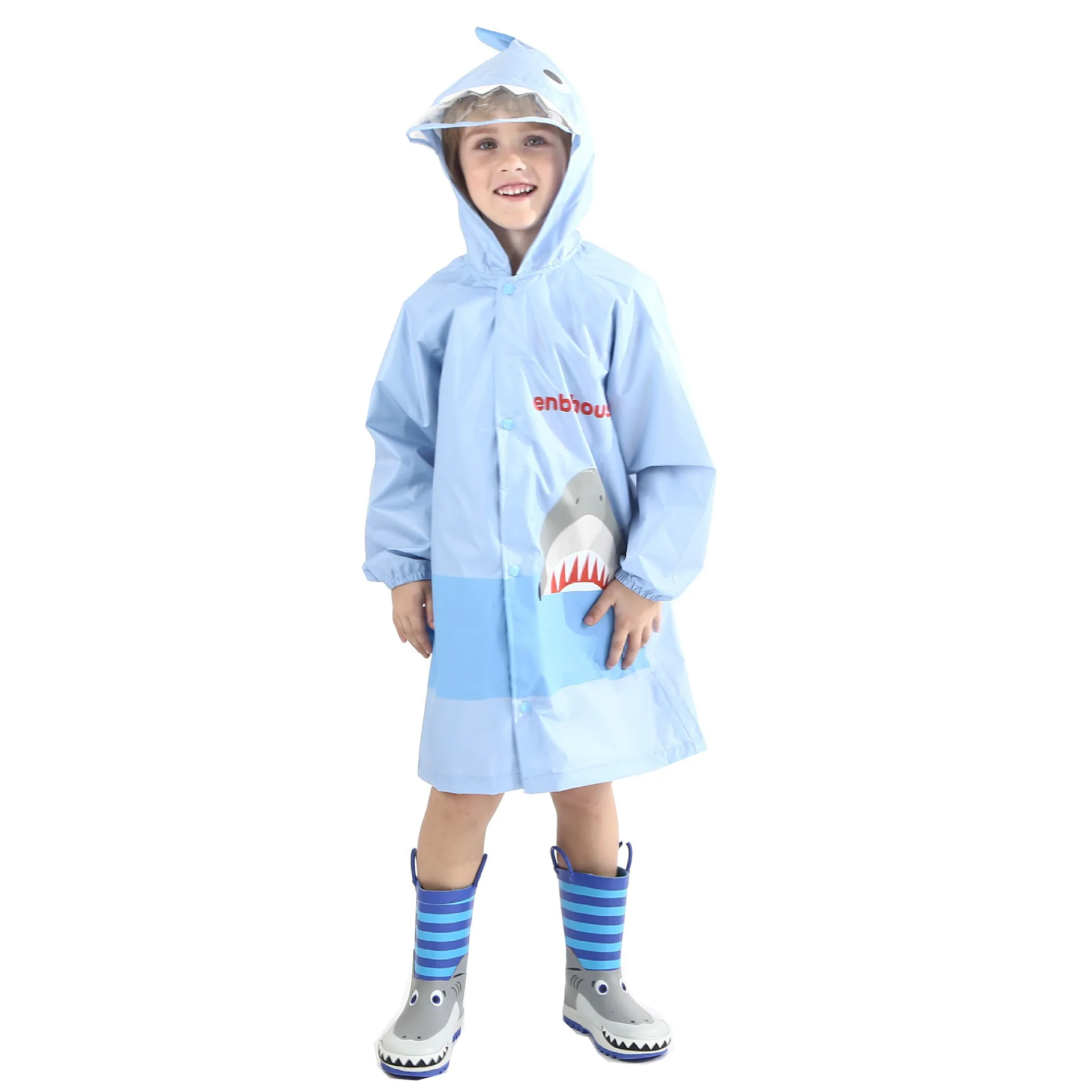 Children's Raincoat Poncho Cute Animal Shark Shape Clothes 3D Stereo Raincoat Waterproof Kids Boys Girls Rain Gear
Children's Raincoat Poncho Cute Animal Shark Shape Clothes 3D Stereo Raincoat Waterproof Kids Boys Girls Rain Gear