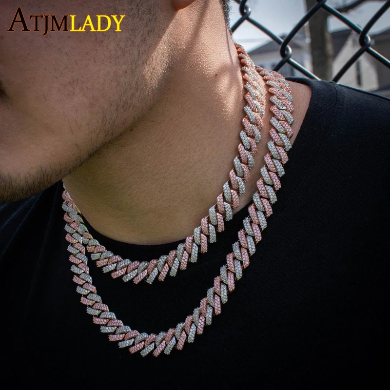 15mm White blue Two-Tone Prong Link Choker Necklace iced out bling cz Miami cuban chain 5A Cubic Zirconia Women mens Jewelry
15mm White blue Two-Tone Prong Link Choker Necklace iced out bling cz Miami cuban chain 5A Cubic Zirconia Women mens Jewelry