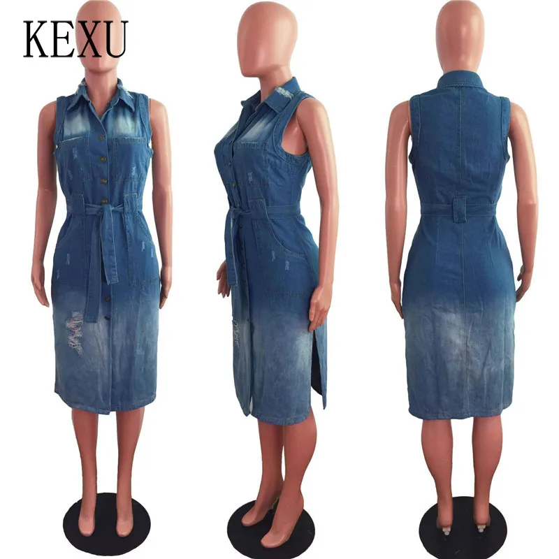 KEXU Cowboy Women Bodycon Pockets Single Breasted Side High Split Lace Up Turn Down Collar Sleeveless Sports Streetwear Dresses
KEXU Cowboy Women Bodycon Pockets Single Breasted Side High Split Lace Up Turn Down Collar Sleeveless Sports Streetwear Dresses