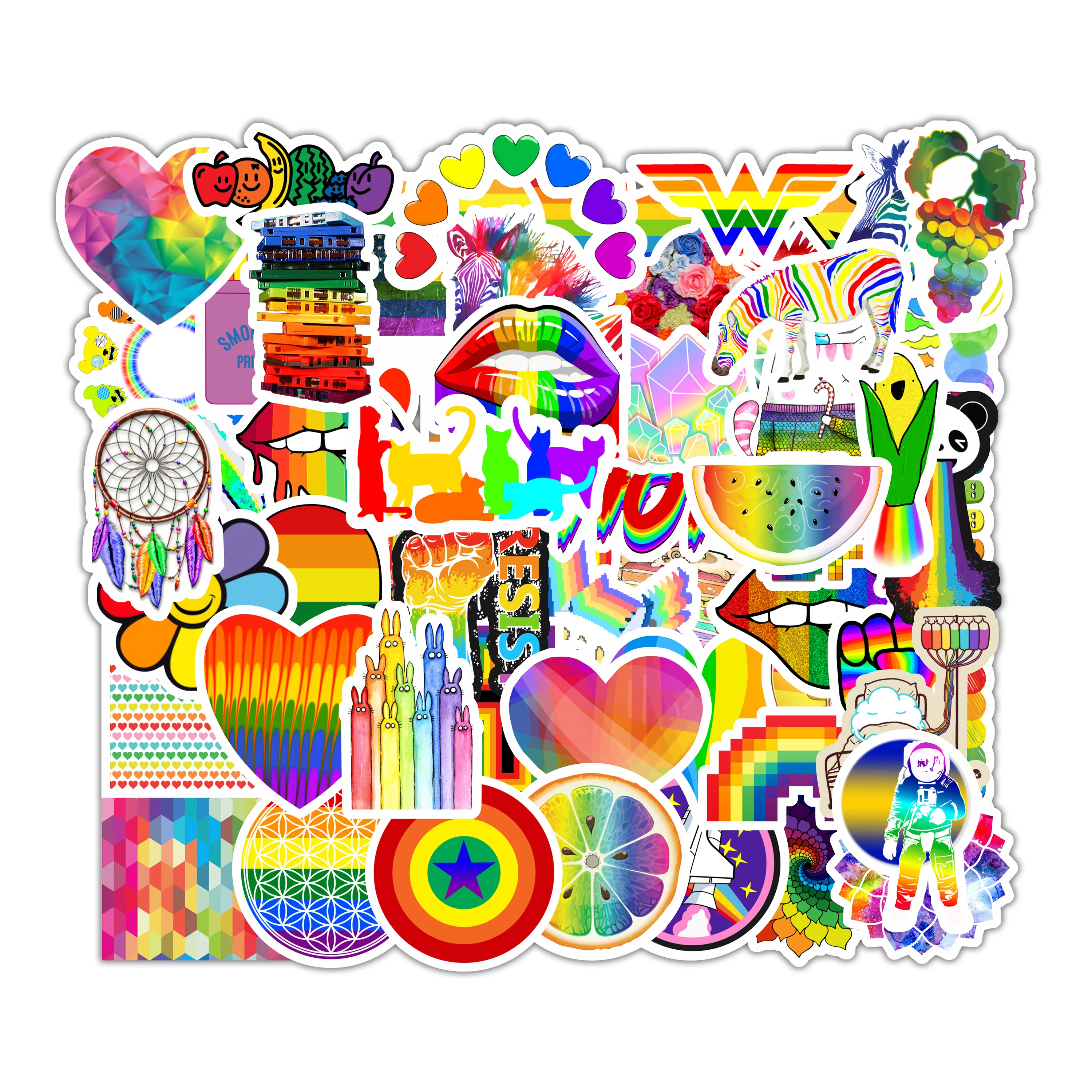 60PCS Seven Color Rainbow Series Cartoon Graffiti Stickers Car Guitar Motorcycle DIY Classic Toy Decal Sticker for Kid
60PCS Seven Color Rainbow Series Cartoon Graffiti Stickers Car Guitar Motorcycle DIY Classic Toy Decal Sticker for Kid