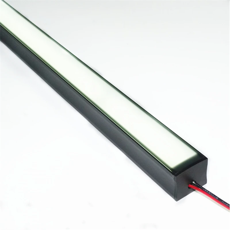 

50cm/20inch/1.64 Feet Black Aluminiuming Profile 12V Matte Cover Cabinet Bar Light 24*20mm U Type Linear strip channel