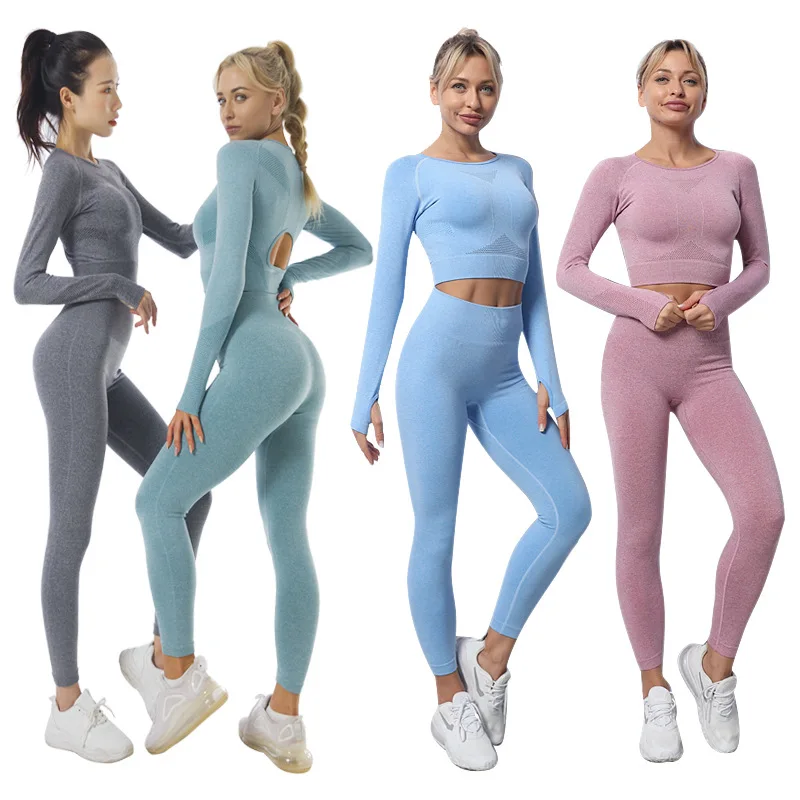 2021 Women's Yoga Sets Seamless Knitting Workout Long Sleeve Clothes Gym Set Fitness Sport Clothing Tight Leggings For Women Set
2021 Women's Yoga Sets Seamless Knitting Workout Long Sleeve Clothes Gym Set Fitness Sport Clothing Tight Leggings For Women Set