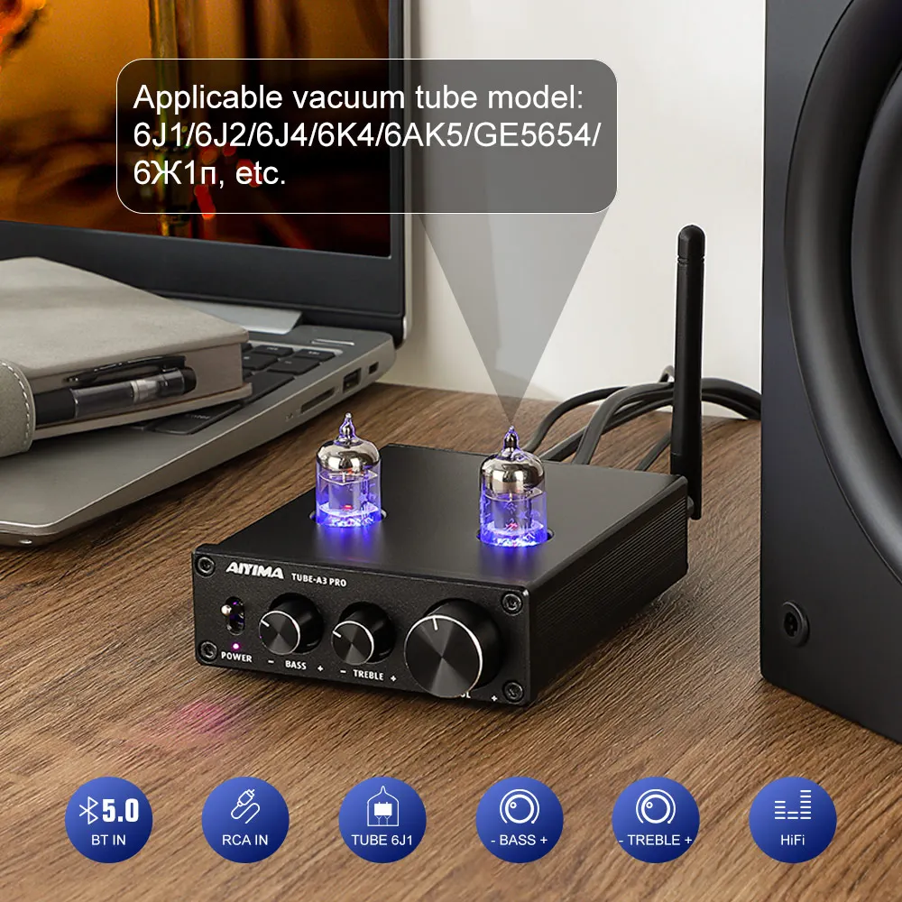 AIYIMA Bluetooth 5.0 HIFI 6J1 Vacuum Tube Amplifier Preamplifier Preamp AMP With Bass Treble Adjustment For Home Sound Theater
AIYIMA Bluetooth 5.0 HIFI 6J1 Vacuum Tube Amplifier Preamplifier Preamp AMP With Bass Treble Adjustment For Home Sound Theater