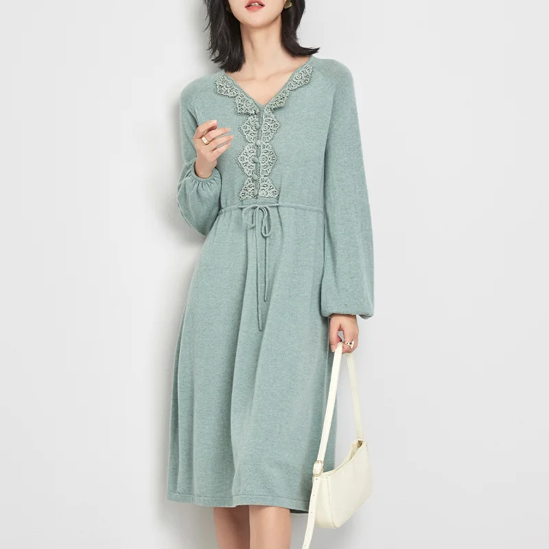 Jinju Women's Dress V-neck Lace Loose Medium Length Bodycon Evening Dresses Vintage
Jinju Women's Dress V-neck Lace Loose Medium Length Bodycon Evening Dresses Vintage