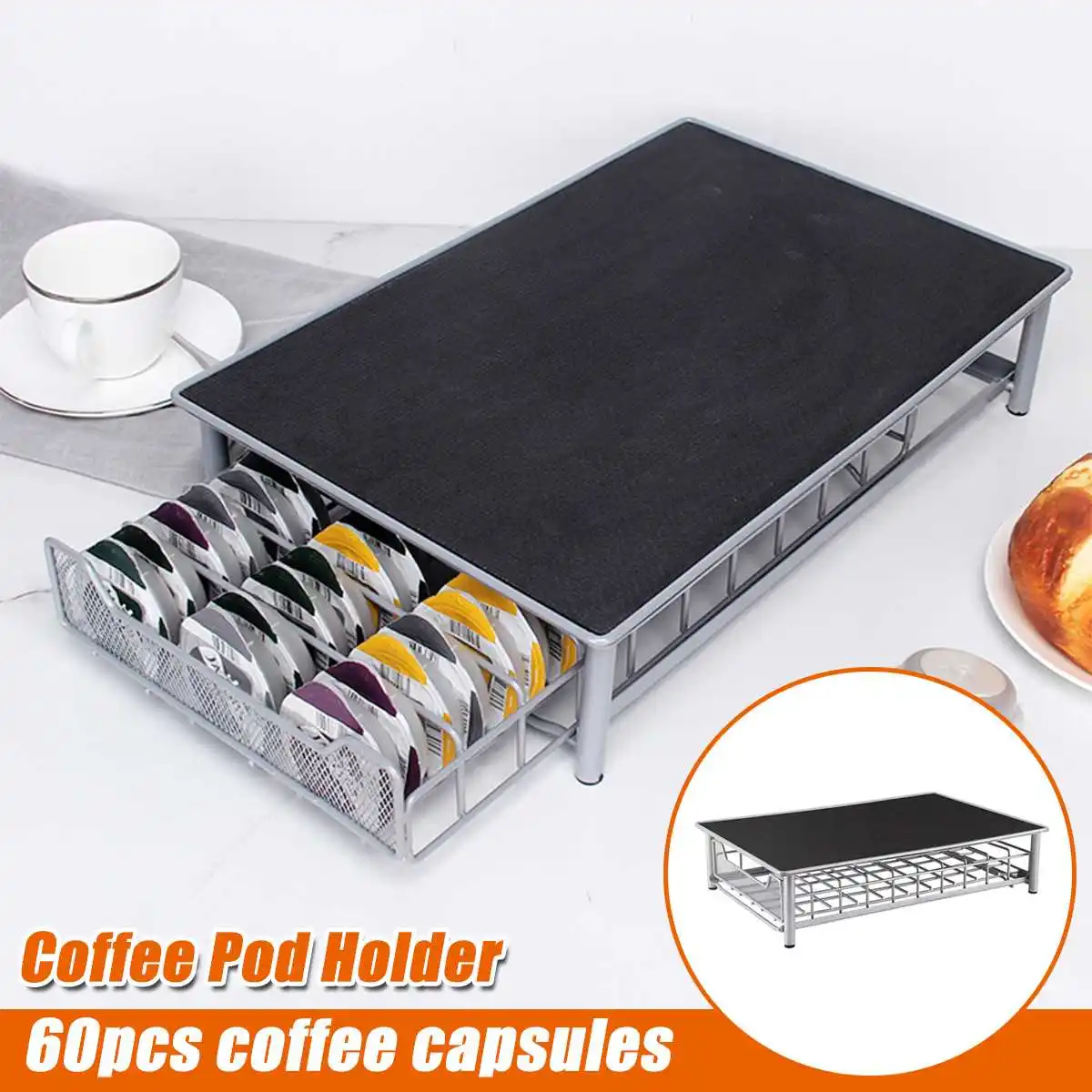 60Pods Coffee Capsule Organizer Pull out drawer Storage Stand Practical Coffee Drawers Capsules Holder Shelves Coffee Capsule
60Pods Coffee Capsule Organizer Pull out drawer Storage Stand Practical Coffee Drawers Capsules Holder Shelves Coffee Capsule