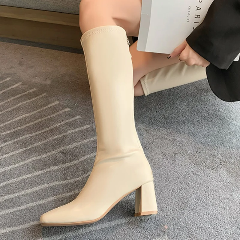 Super high heels knight bottes femme solid side zip pointed toe booties winter warm plush chunky heels knee-high boots women2022
Super high heels knight bottes femme solid side zip pointed toe booties winter warm plush chunky heels knee-high boots women2022