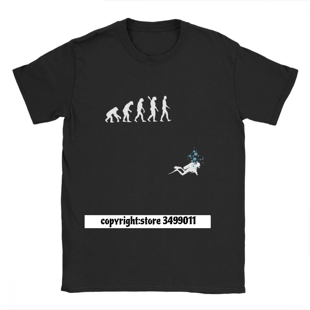 

Evolution Of Man Funny Scuba Diving T-Shirt Men Cotton T Shirts Dive Diver Sea Snorkeling Sports Tee Shirt Fitness