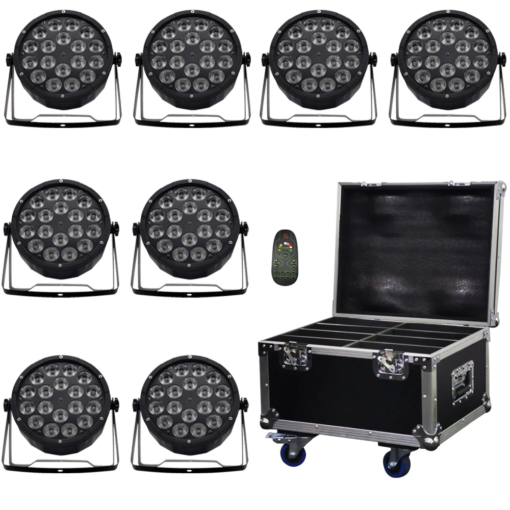 8 pieces / remote control 18x12w rgbw 4in1 led par light +1 pieces flight case stage dj dyeing lights
8 pieces / remote control 18x12w rgbw 4in1 led par light +1 pieces flight case stage dj dyeing lights