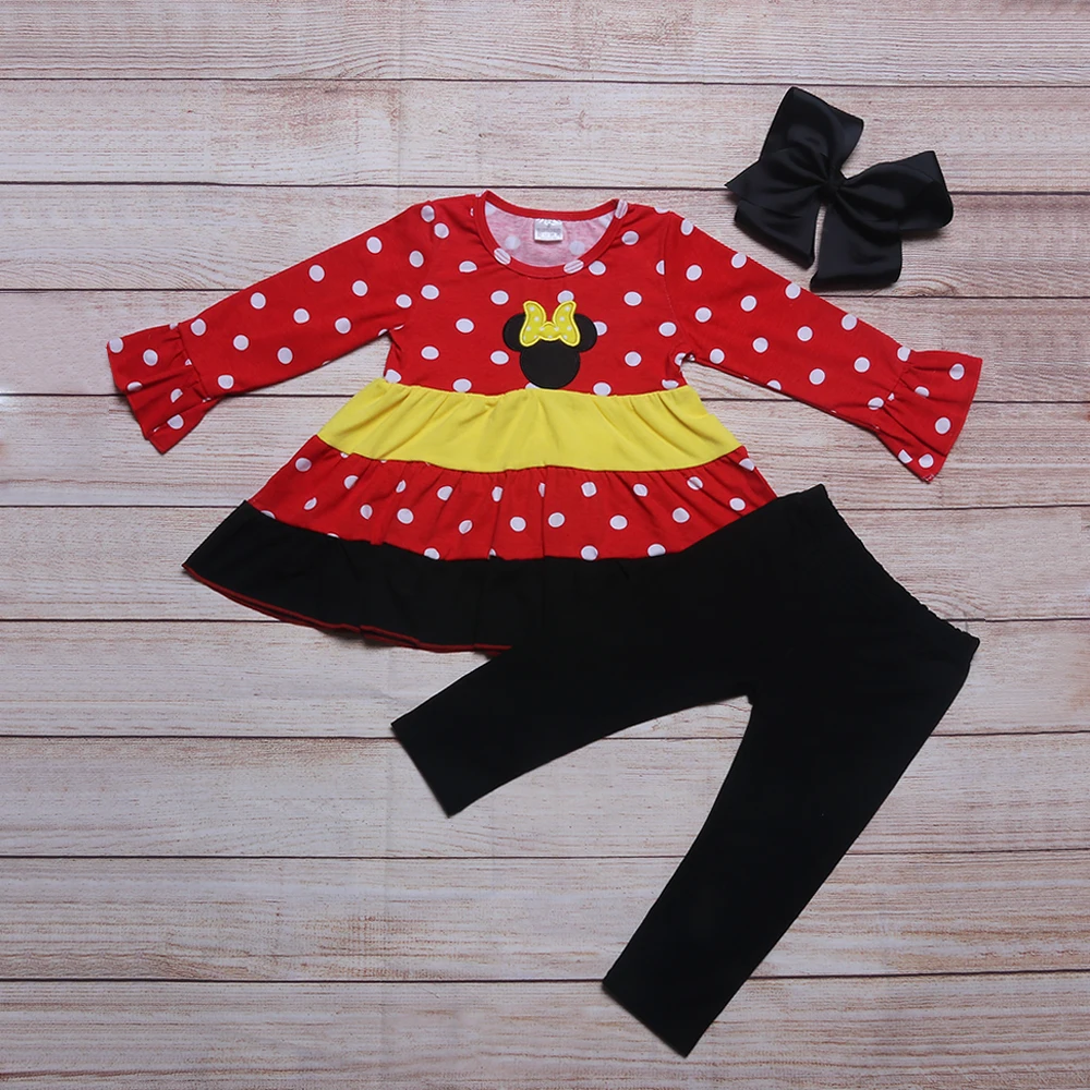 Autumn Girls Clothes White Dot Print Red Long Sleeve Top And Black Trousers Yellow Bow Embroidery Pattern Girl Clothes
Autumn Girls Clothes White Dot Print Red Long Sleeve Top And Black Trousers Yellow Bow Embroidery Pattern Girl Clothes