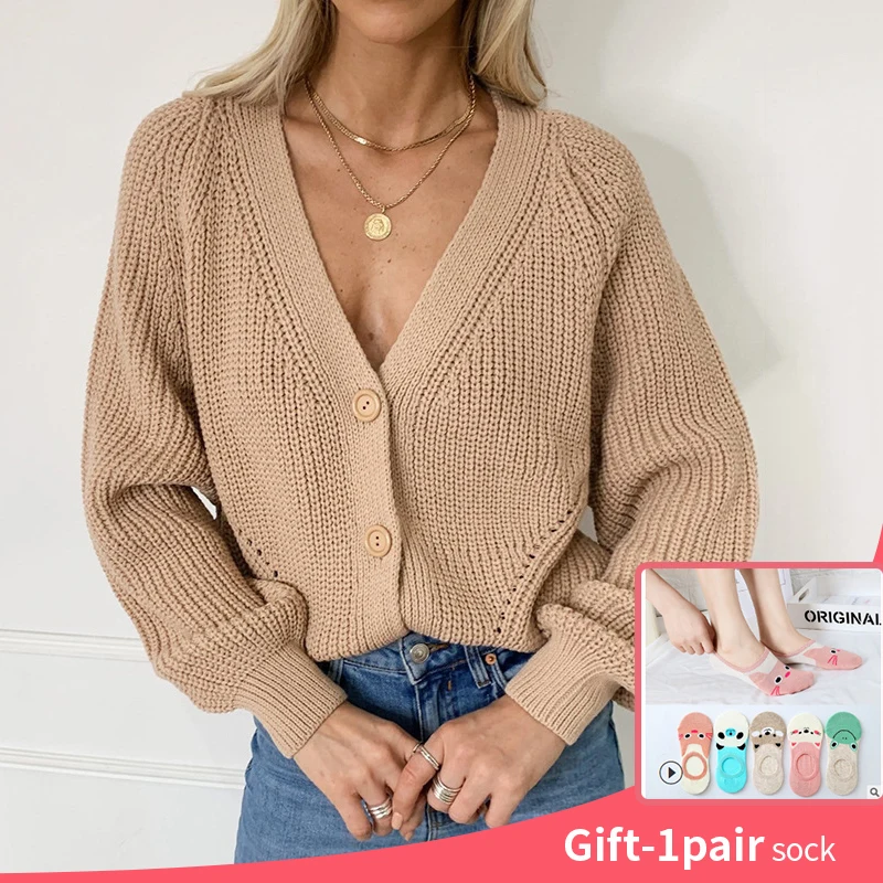 Knitted Cardigan Sweater Women Autumn Winter Long Sleeve Loose Coat Casual Single Breasted Thick V-Neck Solid Female Tops
Knitted Cardigan Sweater Women Autumn Winter Long Sleeve Loose Coat Casual Single Breasted Thick V-Neck Solid Female Tops