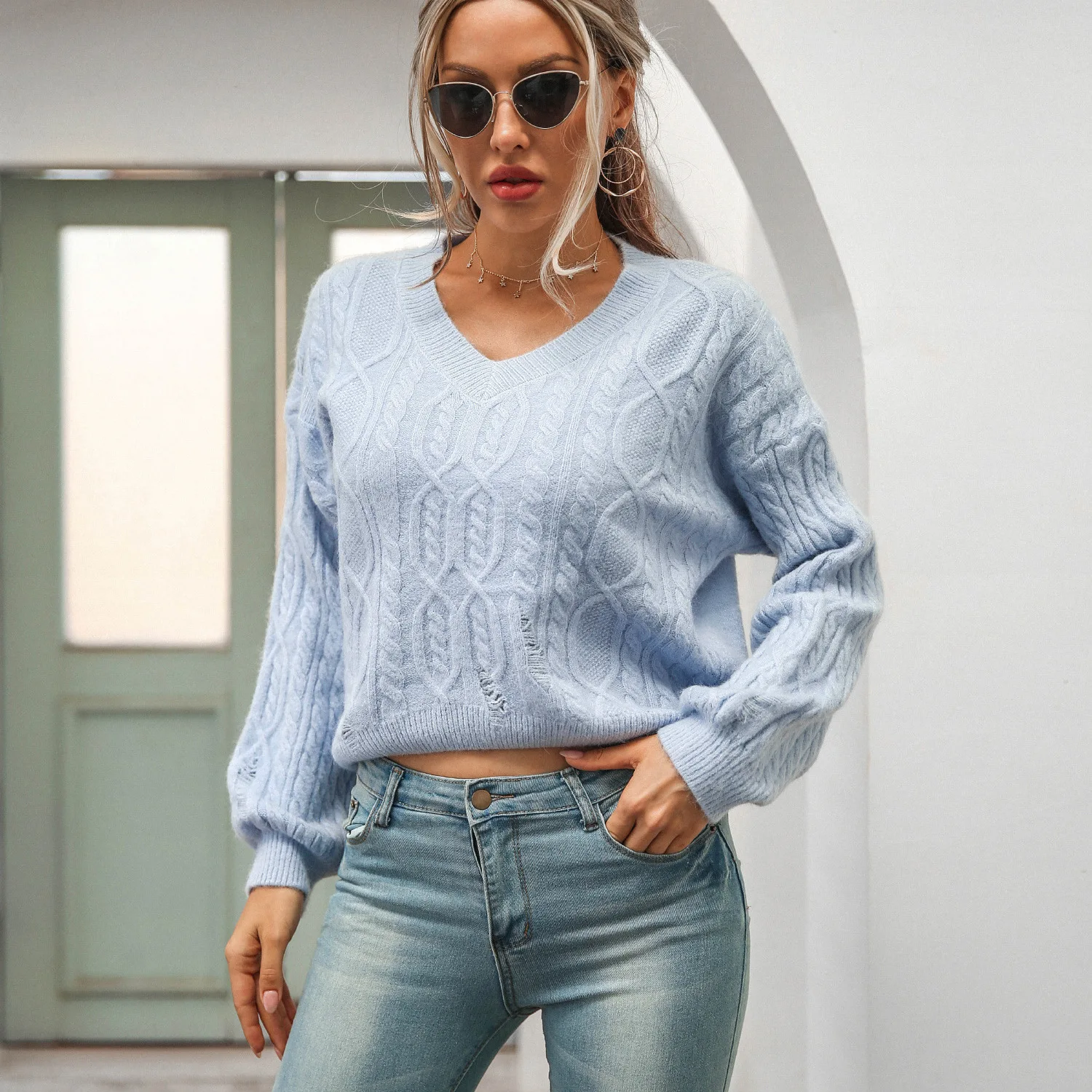 CGC 2021 Fashion Simple Oversized Sweater Women Long Sleeve V Neck Pullover Knitted Jumper Female Basic Loose Sweater Tops
CGC 2021 Fashion Simple Oversized Sweater Women Long Sleeve V Neck Pullover Knitted Jumper Female Basic Loose Sweater Tops