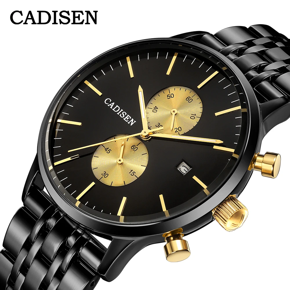 

CADISEN Men Watches Top Brand Luxury Waterproof 50M Stainless steel Japanese MIYOTA OS11 Movement Quartz Watch Relogio Masculino