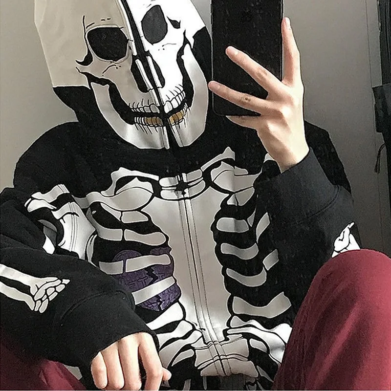 Emo Women Harajuku Gothic Skeleton Streetwear Zip Up Hoodies Y2k Alt Zipper Sweatshirt Oversize Skull Punk Grunge Hooded Clothes
Emo Women Harajuku Gothic Skeleton Streetwear Zip Up Hoodies Y2k Alt Zipper Sweatshirt Oversize Skull Punk Grunge Hooded Clothes