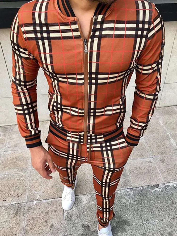 Men's Casual Sport Suit Autumn Thin Zip-Up Coat Trousers 3D Printed Suits Outdoor Fashion Grid Tracksuit Streetwear Clothing
Men's Casual Sport Suit Autumn Thin Zip-Up Coat Trousers 3D Printed Suits Outdoor Fashion Grid Tracksuit Streetwear Clothing