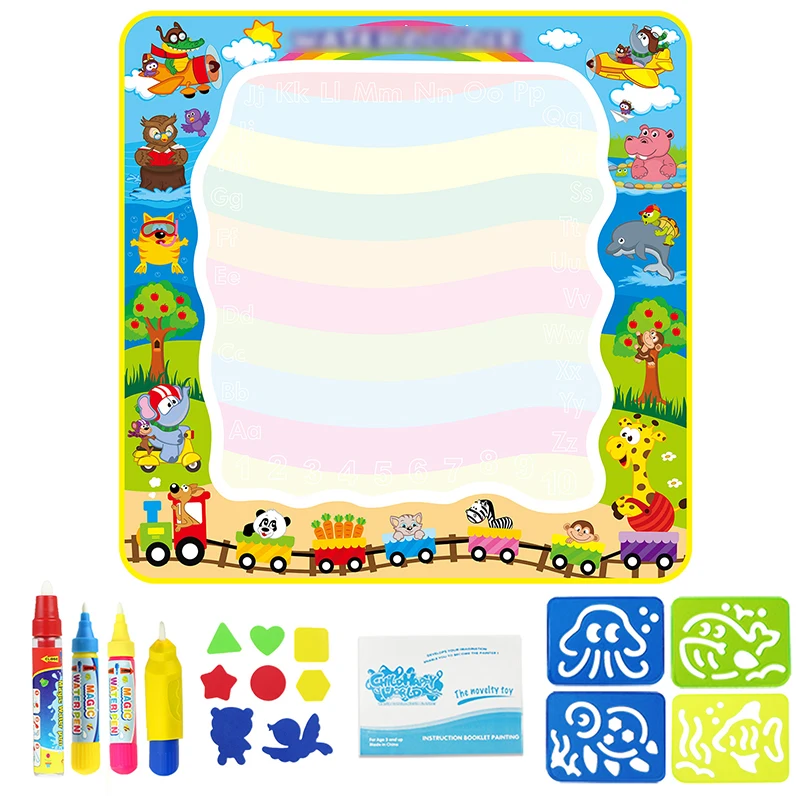 100x100cm Cute Magic Water Drawing Coloring Doodle Mat with 4 Magic Pens & Stamps Painting Drawing Board Kid Toys Birthday Gift
100x100cm Cute Magic Water Drawing Coloring Doodle Mat with 4 Magic Pens & Stamps Painting Drawing Board Kid Toys Birthday Gift