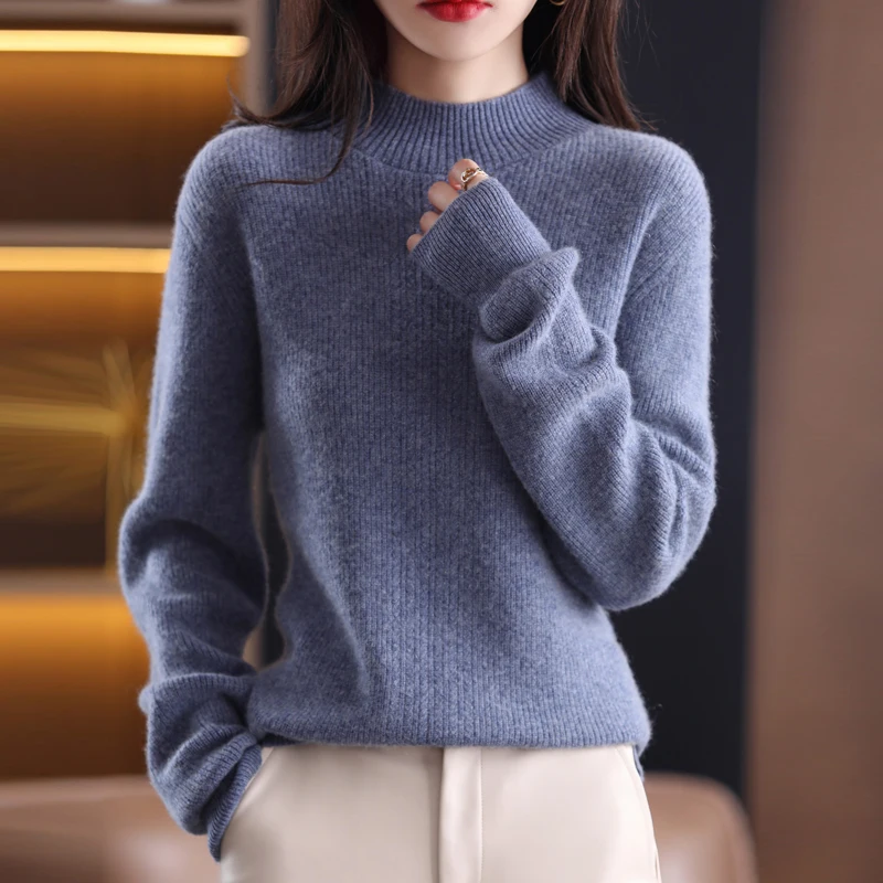 Spring / Autumn New Cashmere Sweater Women's Half Turtleneck Pullover 100% Pure Wool Knitted Hollow Top Slim Large Size Sweater
Spring / Autumn New Cashmere Sweater Women's Half Turtleneck Pullover 100% Pure Wool Knitted Hollow Top Slim Large Size Sweater