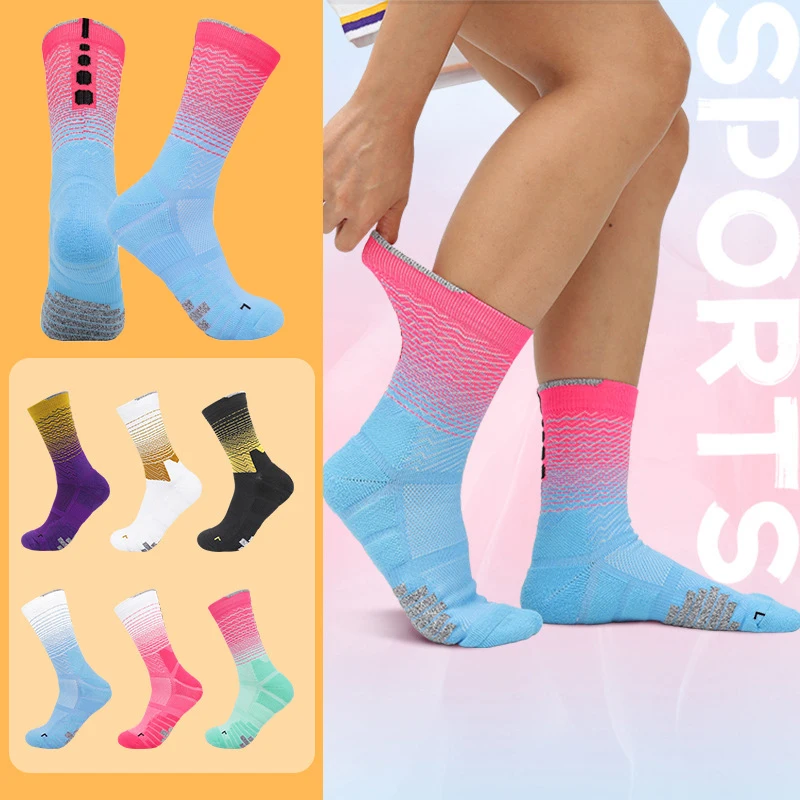 

Мужские профессиональные плотные носки, спортивные, баскетбольные, элитные, дышащие спортивные носки, до середины икры, 7 цветов, впитывают ...