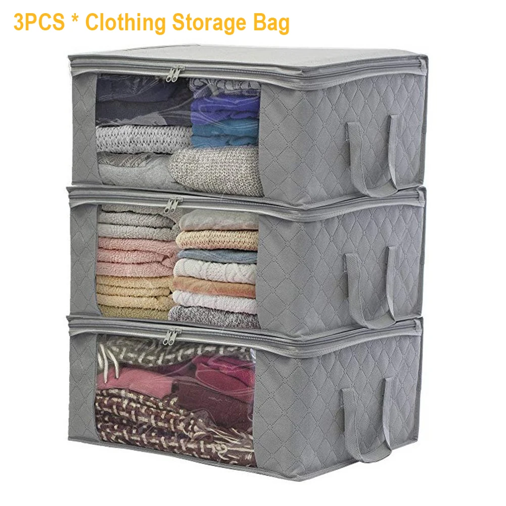 3pcs Packing Dustproof Quilt Organizer Travel Clothing Storage Bag Clear Window Non Woven Foldable Container Dormitory Zipper
3pcs Packing Dustproof Quilt Organizer Travel Clothing Storage Bag Clear Window Non Woven Foldable Container Dormitory Zipper