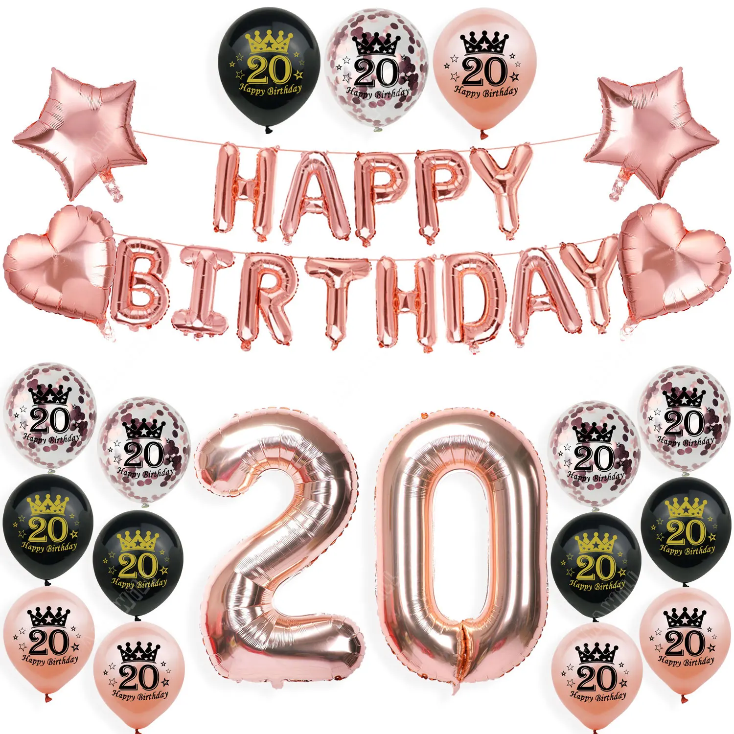 Amawill Happy 20 Birthday Balloons Rose Gold Theme Number 20th Years Old Adult Anniversary Party Decorations Man Woman Supplies
Amawill Happy 20 Birthday Balloons Rose Gold Theme Number 20th Years Old Adult Anniversary Party Decorations Man Woman Supplies
