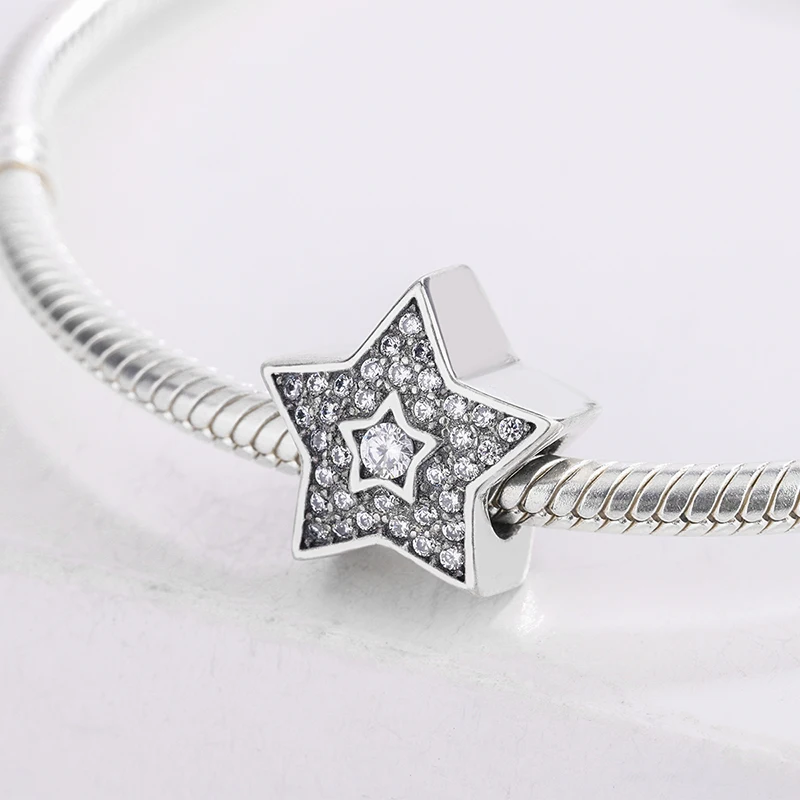 Fashion Simple Design 925 Sterling Silver Cubic Zirconia Star Charms Pendant Charm Bracelet DIY Jewelry Making For Pandora
Fashion Simple Design 925 Sterling Silver Cubic Zirconia Star Charms Pendant Charm Bracelet DIY Jewelry Making For Pandora