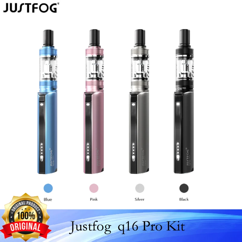 

Original Justfog Q16 Pro Starter Kit 900mah Build in Battery 1.9ml Clearomizer Vape Pen Electronic Cigarette 1.6ohm OCC Coil