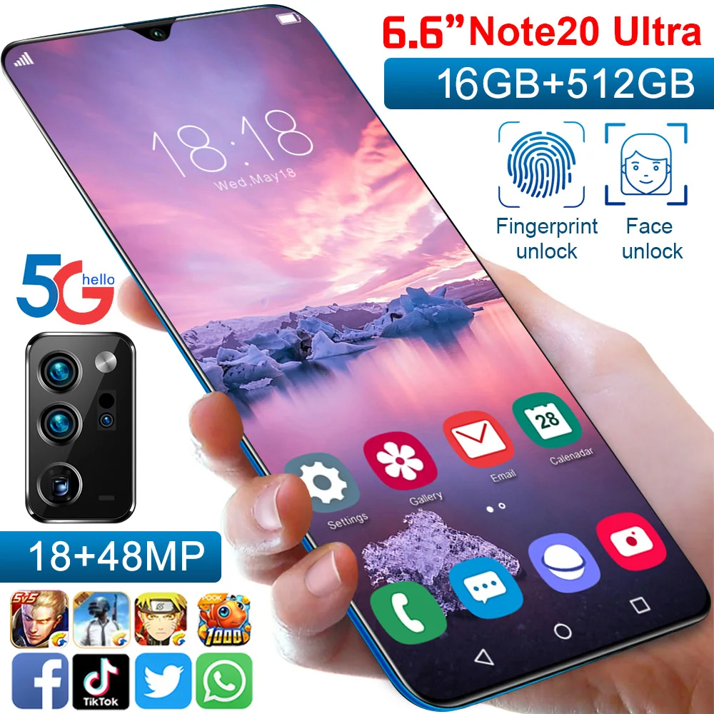 Newest Note20 Ultra 6.6 Inch FullScreen Global Version HD Camera Face Unlock 5000mAh MTK6889 Dual SIM Andriod 10 Smartphhones
Newest Note20 Ultra 6.6 Inch FullScreen Global Version HD Camera Face Unlock 5000mAh MTK6889 Dual SIM Andriod 10 Smartphhones
