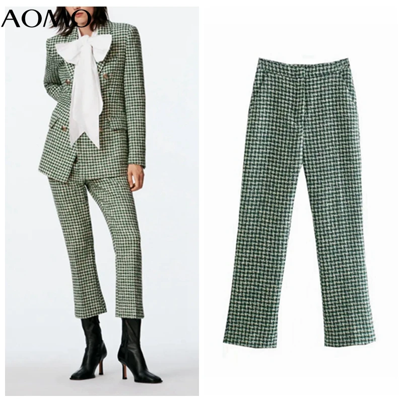 AOMO 2021 Winter Women Green Tweed Suit Pants Trousers Pockets Office Lady Elegant Pants Pantalon 3H867A
AOMO 2021 Winter Women Green Tweed Suit Pants Trousers Pockets Office Lady Elegant Pants Pantalon 3H867A