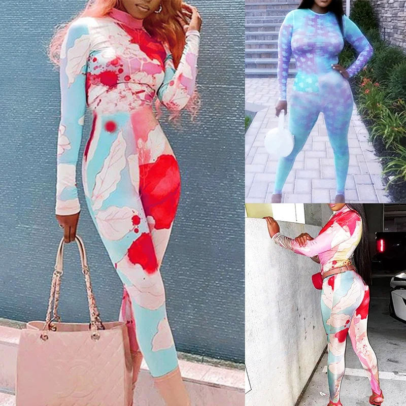Women Tie Dye Print Full Sleeve Autumn Jumpsuits Skinny Elastic Sporty Workout Casual Jumpsuits
Women Tie Dye Print Full Sleeve Autumn Jumpsuits Skinny Elastic Sporty Workout Casual Jumpsuits