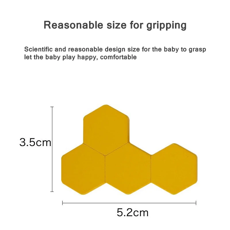 Colorful Puzzle Table Game Montessori Honeycomb Shape Tangram Wooden Hexagon Puzzles Toy Playset Toddlers Logic IQ Training Toys
Colorful Puzzle Table Game Montessori Honeycomb Shape Tangram Wooden Hexagon Puzzles Toy Playset Toddlers Logic IQ Training Toys