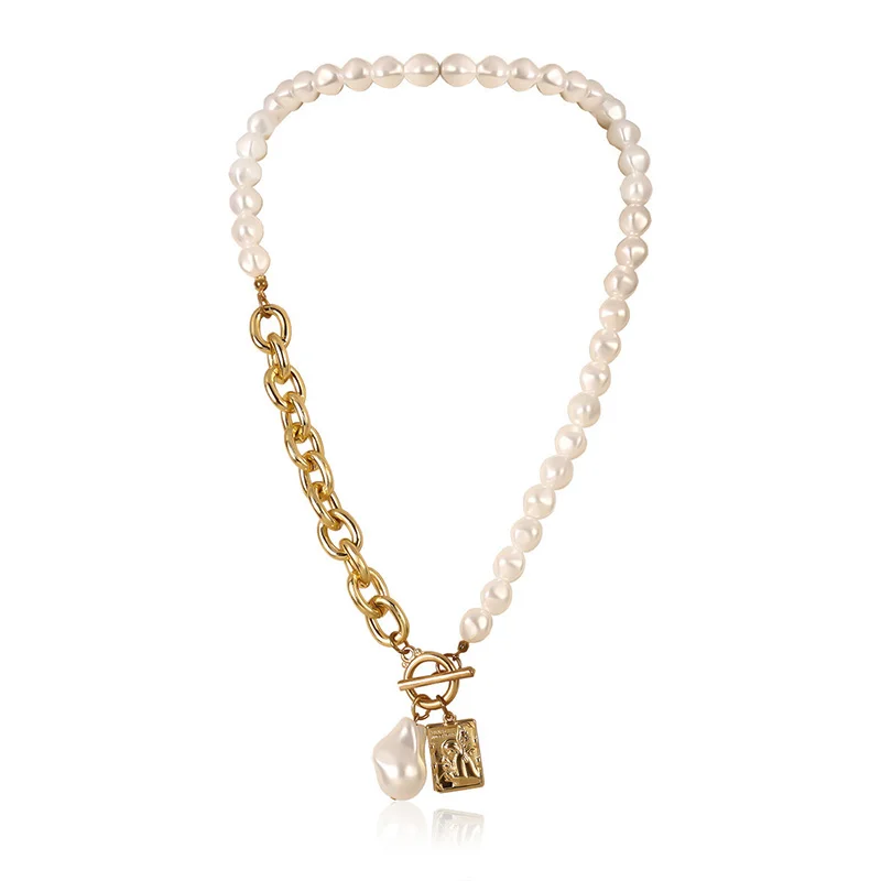 Fashion Chain Pearl Necklace For Women Pearl Metal Charm Pendants Necklaces Choker Snake Chain Jewelry Gold Silver Color
Fashion Chain Pearl Necklace For Women Pearl Metal Charm Pendants Necklaces Choker Snake Chain Jewelry Gold Silver Color