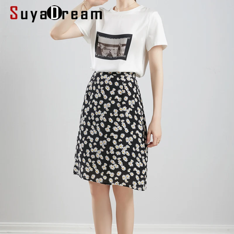 Women Silk Skirt 100%Real Silk Crepe Floral Skirts 2022 Summer A-line Saia Printed Mini Skirts falda
Women Silk Skirt 100%Real Silk Crepe Floral Skirts 2022 Summer A-line Saia Printed Mini Skirts falda