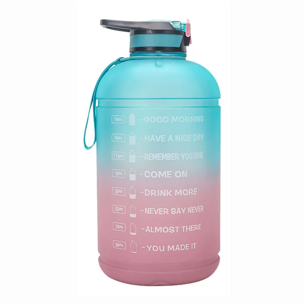 

3.78L Gradient Straw Sports Bottle Kettle Outdoor Fitness Cup Kettle With Times Point Water Bottle With Straw Camping Equipment