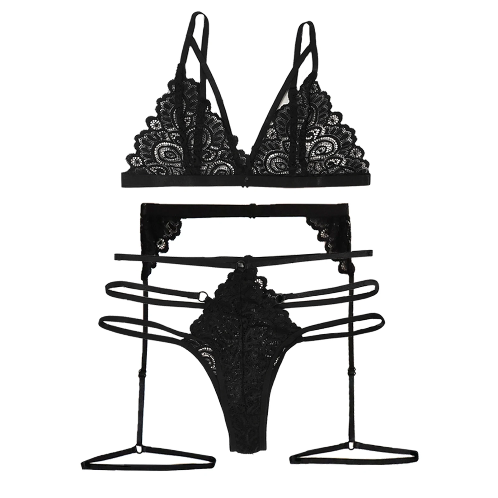 Women\u00b4s Lingerie Set, Sexy Lace Bra and Panty and Garter Belt Three-piece Suit for Honeymoon Nights
Women\u00b4s Lingerie Set, Sexy Lace Bra and Panty and Garter Belt Three-piece Suit for Honeymoon Nights