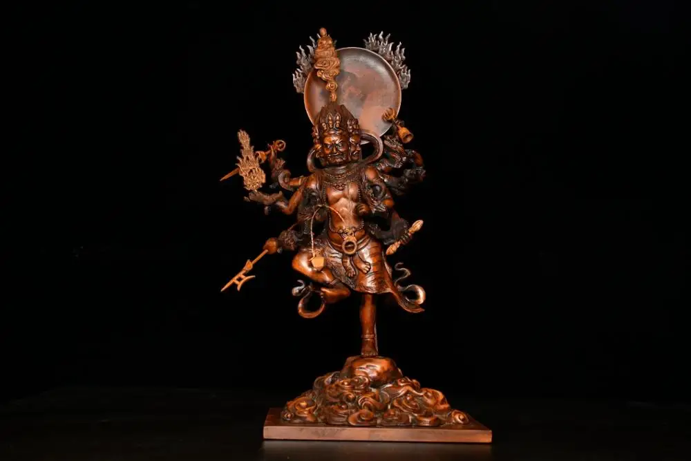 12" China Lucky Seikos Boxwood Three Heads Six arms Mahakala Statue Six Armed Black Mahakala Gonpo Shiva Hand Holding Instrument
12" China Lucky Seikos Boxwood Three Heads Six arms Mahakala Statue Six Armed Black Mahakala Gonpo Shiva Hand Holding Instrument