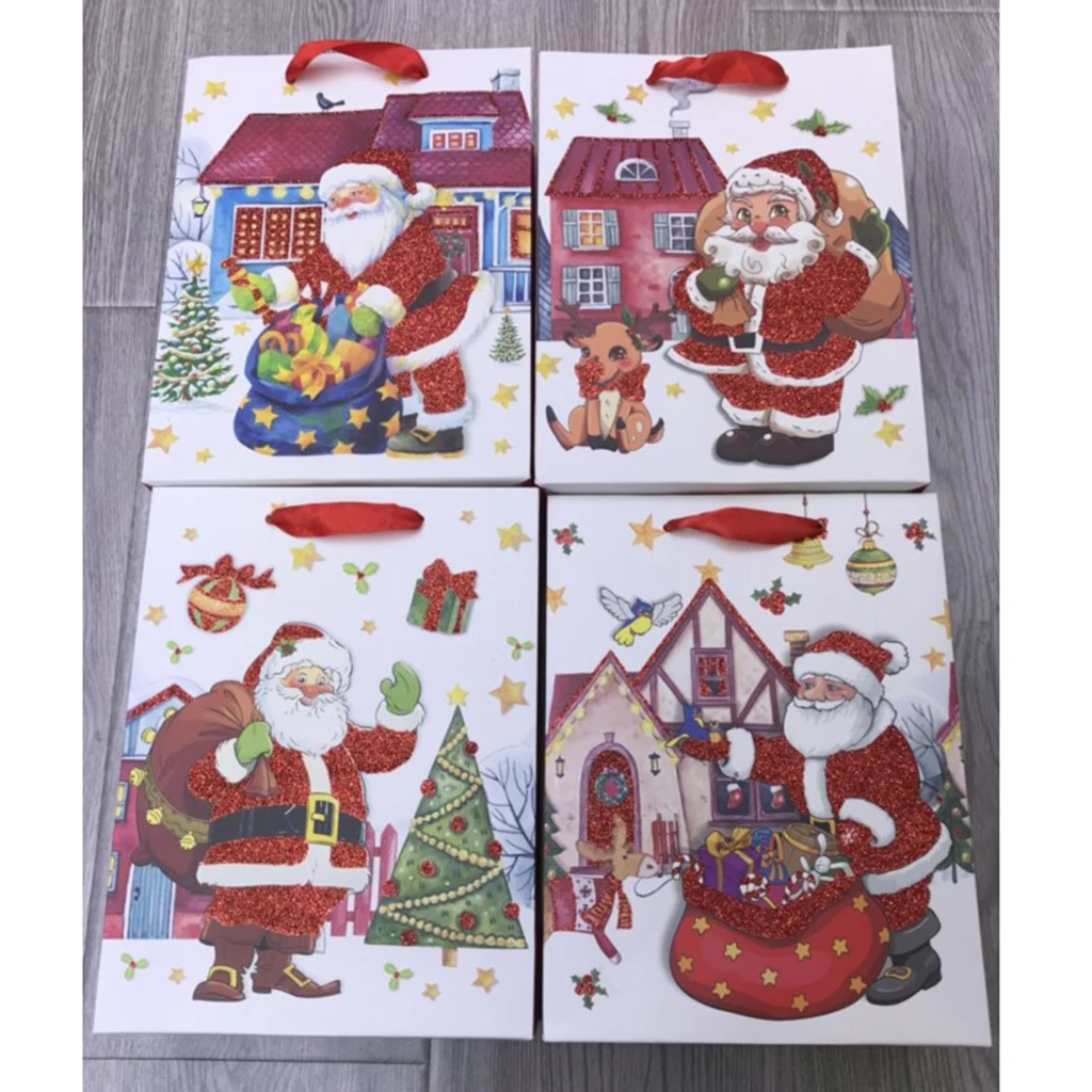12pcs Santa Claus Paper Motif Gift Bags Tote Bag For Christmas Wedding Favor
12pcs Santa Claus Paper Motif Gift Bags Tote Bag For Christmas Wedding Favor