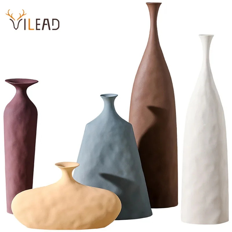 Керамические цветочные вазы VILEAD фигурки в скандинавском стиле цилиндрические