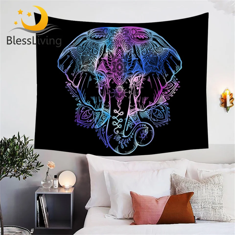 BlessLiving Colorful Elephant Tapestry Boho Wall Hanging Neon Lotus Flower Print Bedspreads Dorm Throw Bedroom Decor 130x150cm
BlessLiving Colorful Elephant Tapestry Boho Wall Hanging Neon Lotus Flower Print Bedspreads Dorm Throw Bedroom Decor 130x150cm