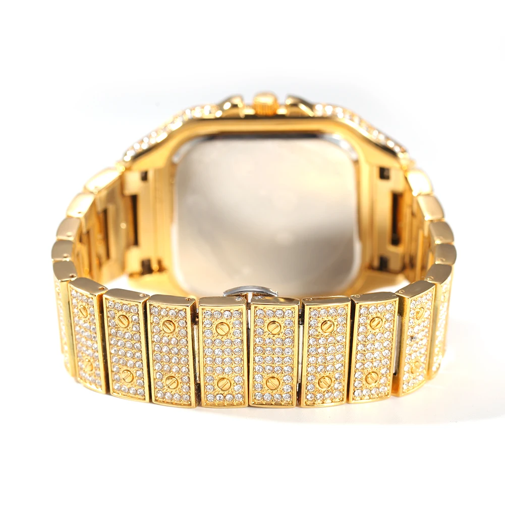 THE BLING KING Iced Out Men Watch Square Diamond Quartz Luxury Mens Wrist Watches Gold Roman Steel Clock Relogio Masculino
THE BLING KING Iced Out Men Watch Square Diamond Quartz Luxury Mens Wrist Watches Gold Roman Steel Clock Relogio Masculino